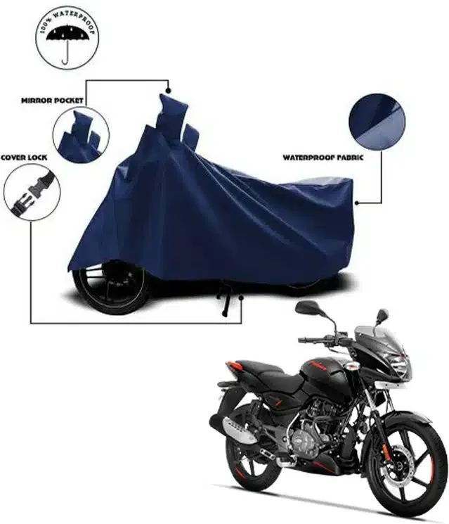 Waterproof & UV Protection Polyester Full Body Cover for Bajaj Pulsar NS 125 BS6 Bike (Blue)