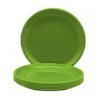 Microwave Safe Plastic Dinner Plates Set (Silver, Pack of 6)