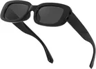 Retro Stylish Rectangle Square UV Protection Sunglass for Men & Women (Black)