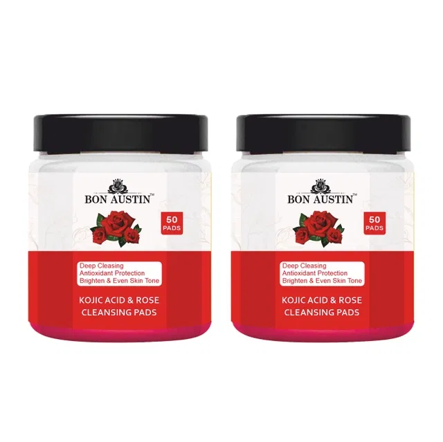 Bon Austin Rosec & Kojic Acid 50 Pcs Face Cleansing Pads (Pack of 2)