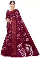 Cotton Bandhani Print Saree for Women 