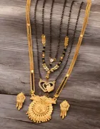 Combo of 4 Pcs Mangalsutras with Earrings Set for Women 