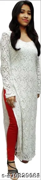Net Kurti for Women,  White  