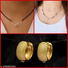 Alloy 2 Pcs Mangalsutra with 1 Pair Earrings for Women 