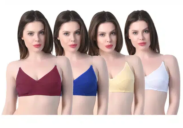 Non Padded T-Shirt Bra for Women (Pack of 4) (Multicolor, 40B)
