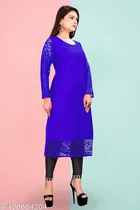 Net Kurti for Women,  Light Blue  