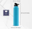 Spring Hydrate Stainless Steel Water Bottle with Regular Sipper Leak Proof & Spill Proof - Blue
