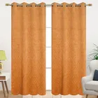 Velvet Emboss Gold Door Blackout Curtain 7ft Pack of 1