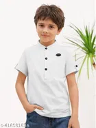 Solid Cotton Blend Kurta Set for Boys 