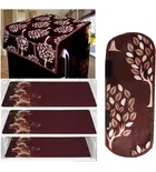 Knit Printed Fridge 3 Pcs Mat with Top & Handle Cover 