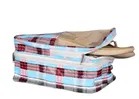 Portable Canvas Checkered Shoe Storage Bag 