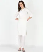Viscose Rayon Embroidered A-Line Kurti with Pant 