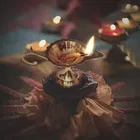 Brass Puja Diya with Curved Handle Brass Table Diya 