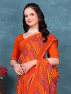 Georgette Bandhini Saree for Women 