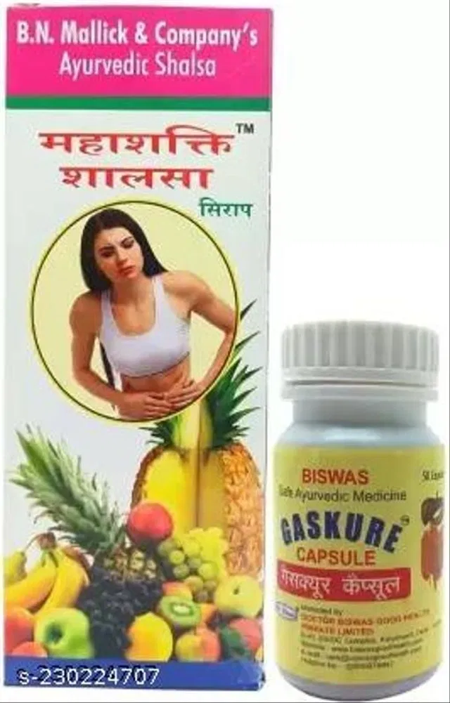 B N Mallick Mahashakti Salsa Syrup & Gas Cure Capsule For Family Good Health Wellness (Pack Of 2)