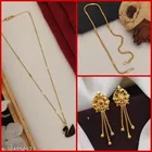 Combo of Alloy Pendant with Chain & 1 Pair Earrings for Women 