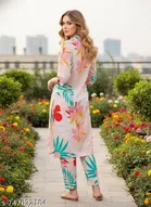 Floral Printed Kurti Pant Set for Women 