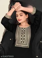 Solid A-line Kurta Set for Women 