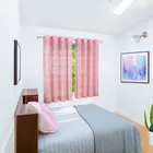 Sheer Plain Pink Window Curtain 5ft Combo 