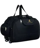 Polyester Solid Duffel Bag with Wheels (Black, 60 L)