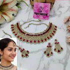 Mehandi Finish Enchanting Golden Rainbow Diamond Choker Set for Women 