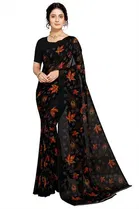 Kanooda Prints Georgette Women Saree With Un-stitched Blouse 