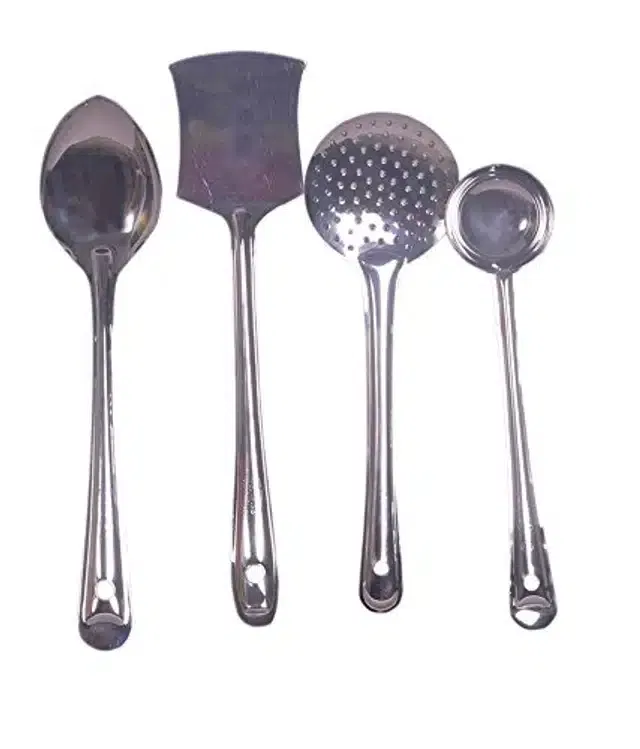 Cooking Spatulas Set of Kitchen (Silver, Set of 4)
