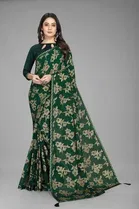 Trendy Heavy Georgette Saree with Blouse Piece For Women 