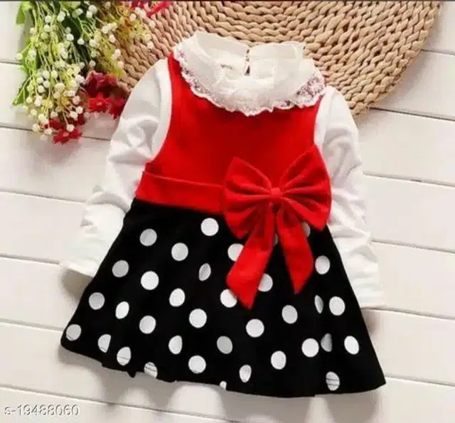 Cotton Blend Full Sleeves Dress for Girls (Multicolor, 3-6 Months)