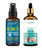 Combo of La'Conde Beauty 9 in 1 Hair Growth Spray & Dark Knuckle Skin Whitening Serum 