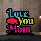 Love You Mom Decorative Motivational Desktop Showpiece (Multicolor)