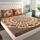 Cotton Queen Bedsheet with 2 Pillow Cover 