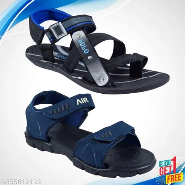 Sandals for Men (Multicolor, 10) (Pack of 2)