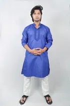 Cotton Full Sleeves Embroidered Kurta Set for Men 