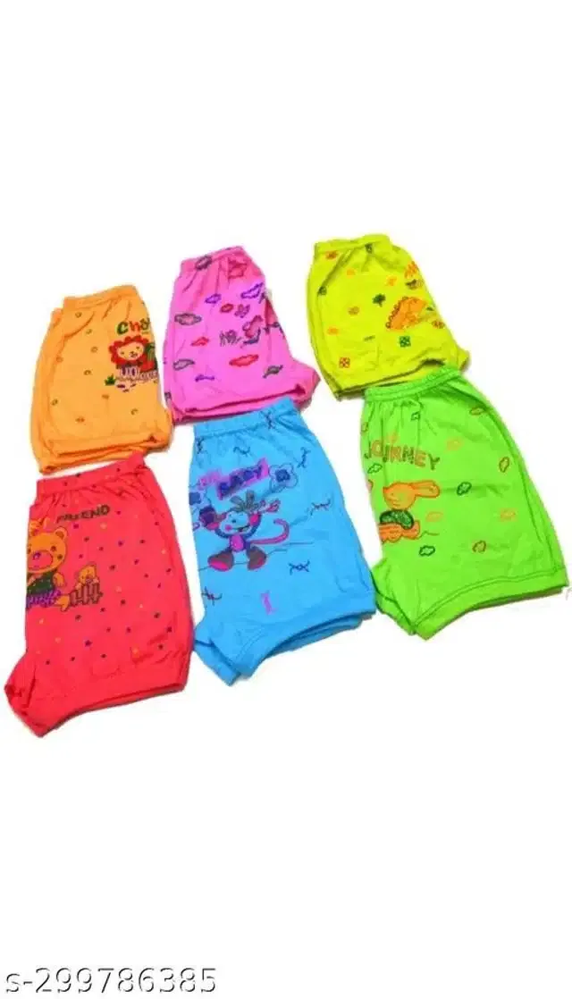 Cotton Innerwear Shorts for Kids (Multicolor, 3-4 Years) (Pack of 6)