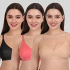 Cotton Bra for Women, Multicolour, Pack of 3 