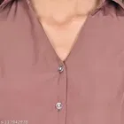 Crepe Solid Shirt for Women, Pink 