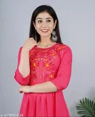 Rayon Embroidred Anarkali Kurti for Women 