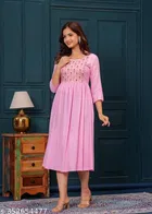 Rayon Kurti for Women, Pink 