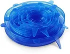 REALISTIC AIRCOOL Silicone Stretch Lids, Multi Size Reusable Silicone Lids Food and Bowl Covers, Dishwasher and Freezer Safe -Blue,  Pack of 6