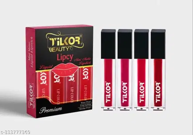 Til Kor Liquid Lipsticks (Multicolor, Pack of 4)