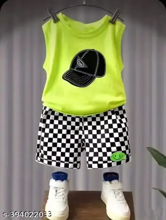 Cotton Printed Clothing Set for Boys (Multicolor, 1-2 Years)