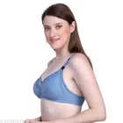 Polycotton Feeding Bra for Women (Blue, 32B)