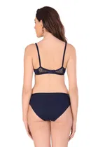 Cotton Blend Solid Non Padded Lingerie Set for Women 