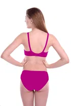 Pibu Women Cotton Bra Panty Set 