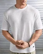 Round Neck Structured T-Shirt for Men 