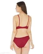 Cotton Blend Solid Lingerie Set for Women 