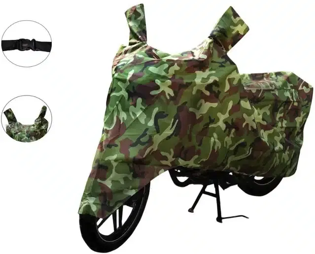 Waterproof & UV Protection Polyester Full Body Cover for TVS Apache (Green)