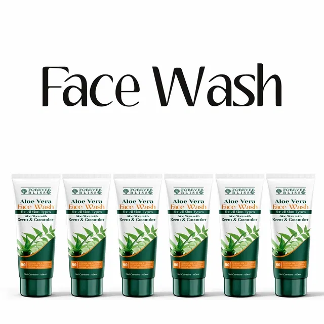 Forever Bliss Aloe Vera with Neem & Cucumber Face Wash (60 ml, Pack of 6)