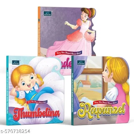 Fairy Tale Shaped Board Book – Cinderella, Rapunzel, and Thumbelina | Set of 3 – Magical Fairy Tales with Bold Art and Sturdy Pages for Toddlers to Enjoy and Explore